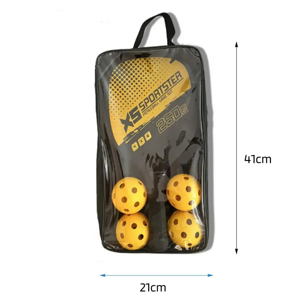 Pickleball Paddle Set With 2 Rackets 4 Balls