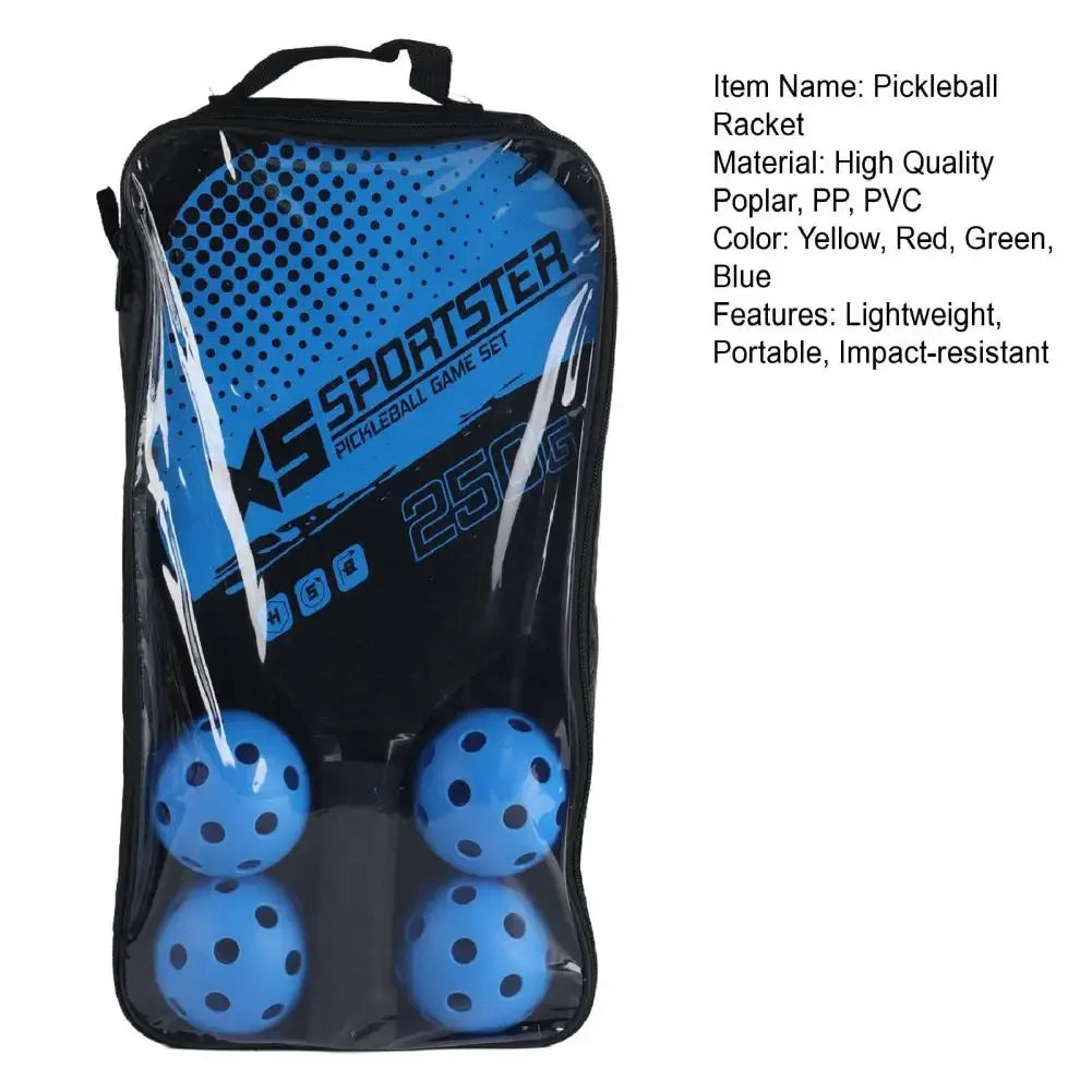 Pickleball Paddle Set With 2 Rackets 4 Balls