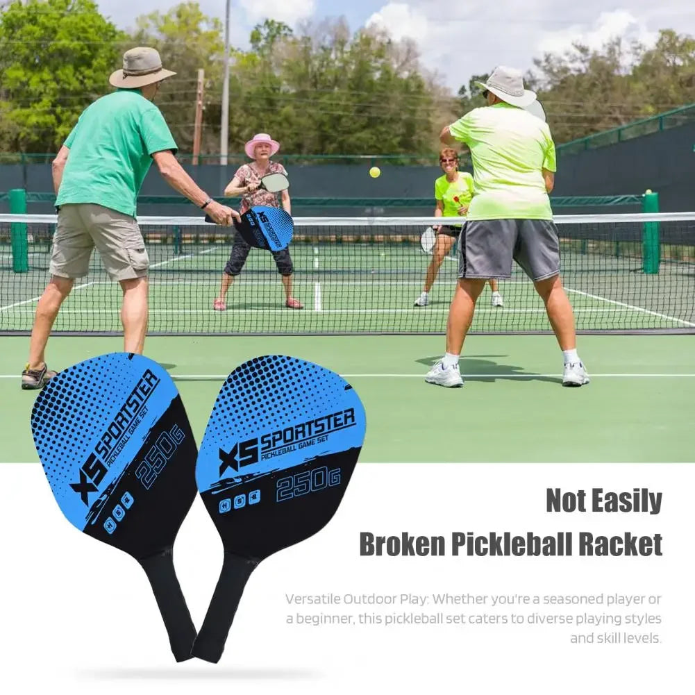 Pickleball Paddle Set With 2 Rackets 4 Balls