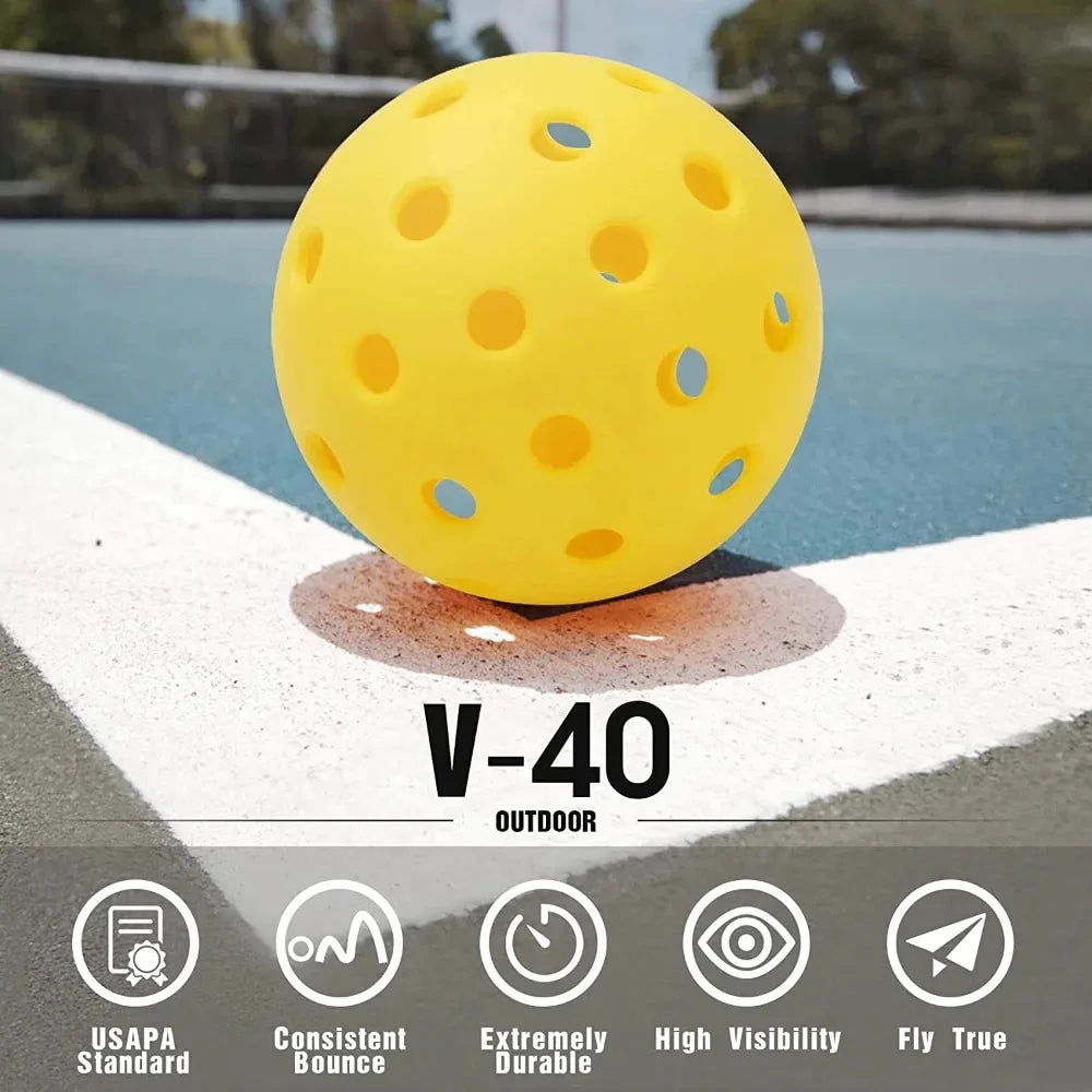 Pickleballs 74MM Durable 40 Holes Outdoor 6/12/24Pcs