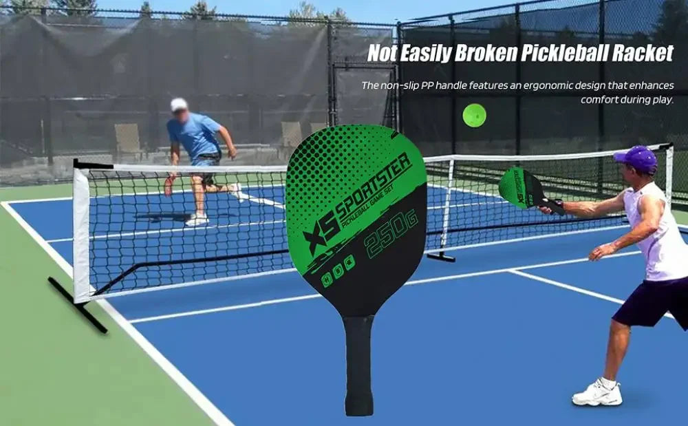 Pickleball Paddle Set With 2 Rackets 4 Balls