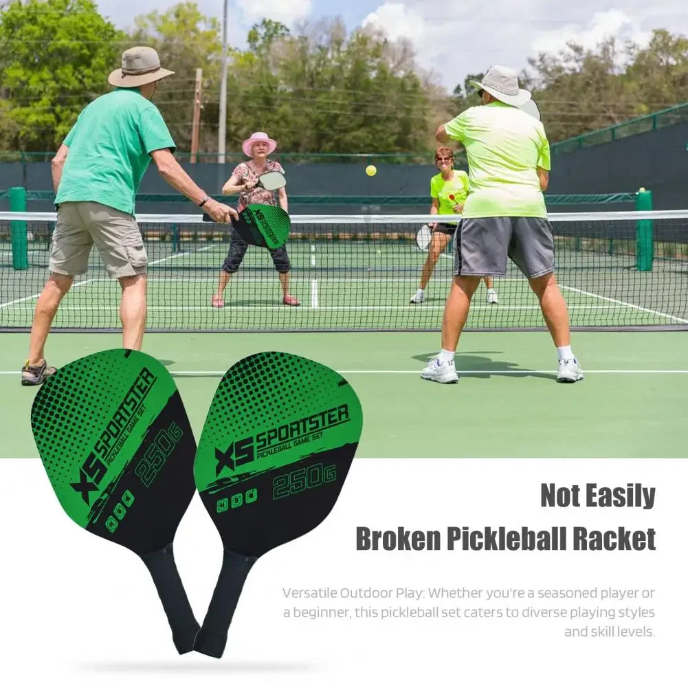 Pickleball Paddle Set With 2 Rackets 4 Balls