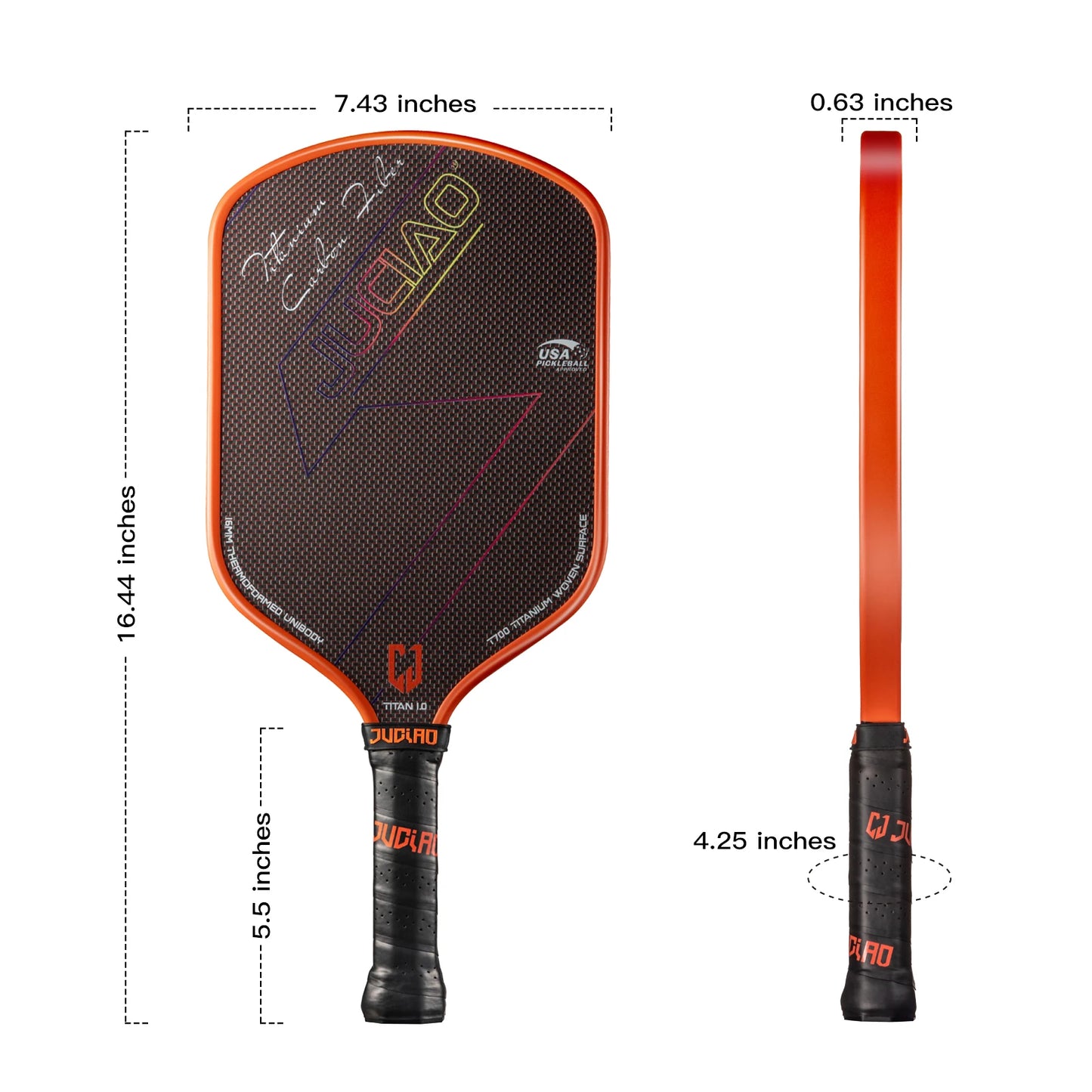 Titanium Pickleball Paddle Carbon Fiber