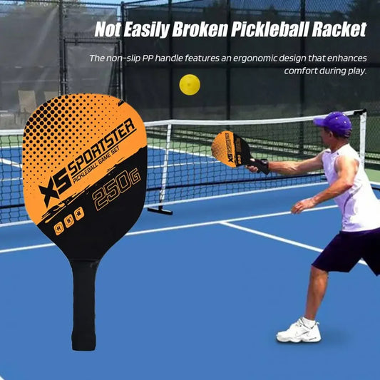 Pickleball Paddle Set With 2 Rackets 4 Balls